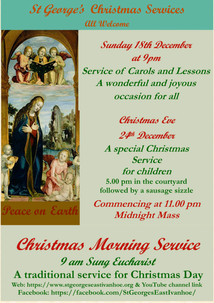 Christmas Services 2022 – St George's East Ivanhoe Website